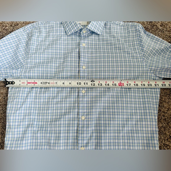 Men’s Nordstrom Off the Rack Blue, Yellow and White Gingham Dress Shirt - Picture 6 of 7